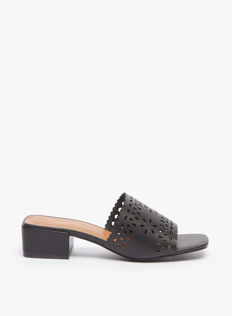 فلورا بيلا Flora Bella Cutout Detail Slip On Block Heels