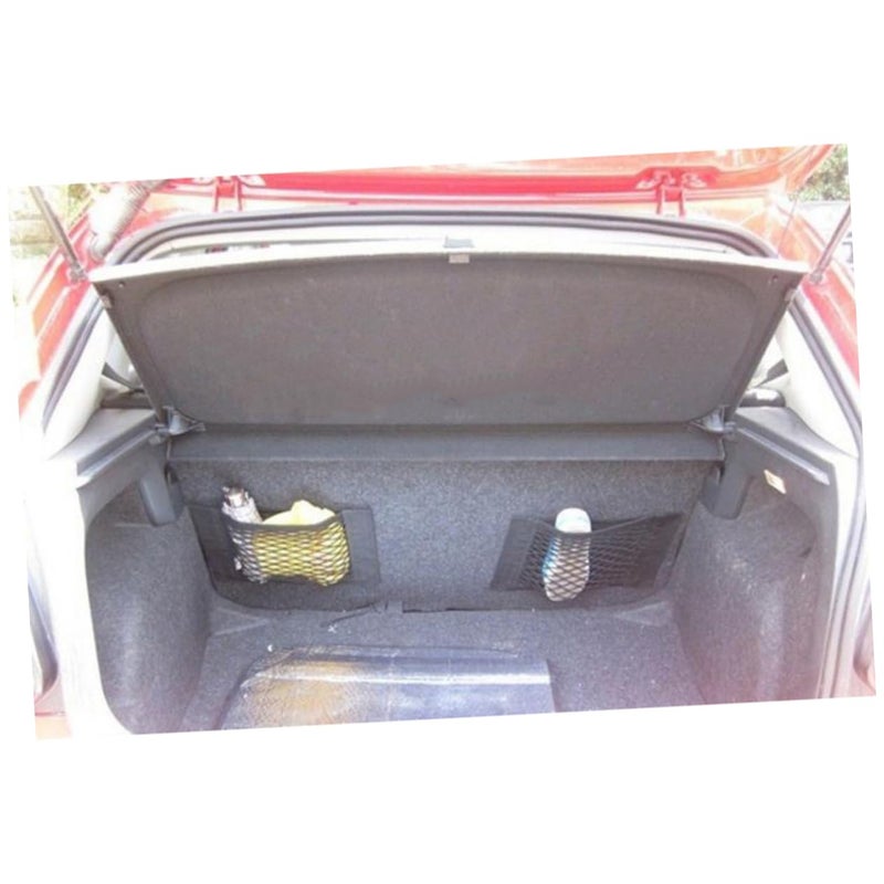 Dual Layer Cargo Organizer Mesh Storage Net For Car Trunk Black 40X25CM - Image 3