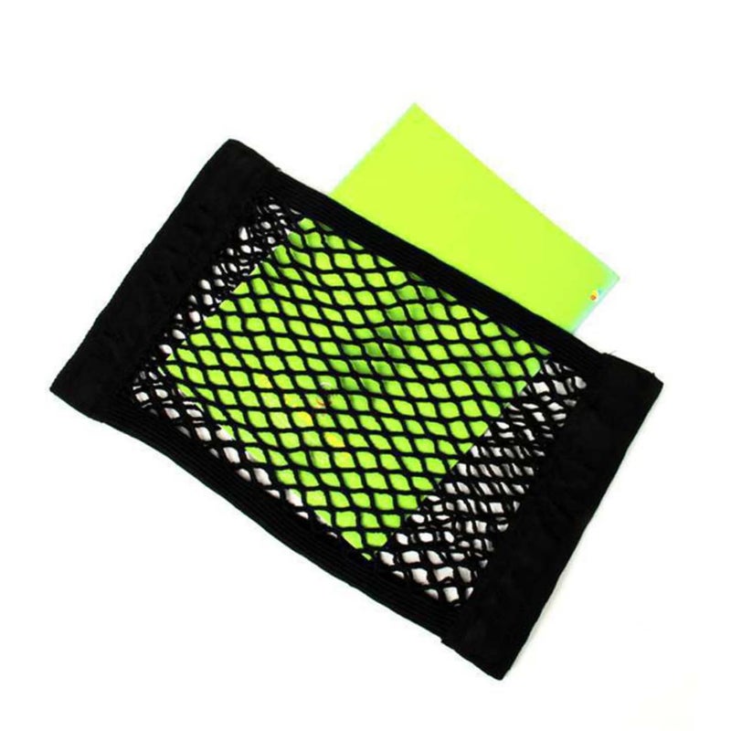 Dual Layer Cargo Organizer Mesh Storage Net For Car Trunk Black 40X25CM - Image 2
