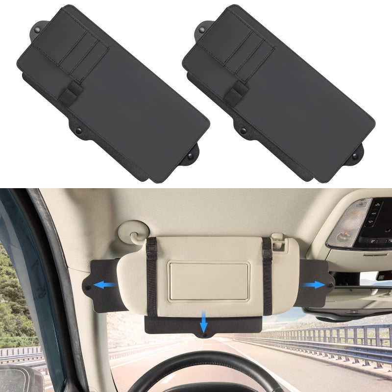 JoyTutus Car Sunshade Extender Adjustable Sun Visor Protects from AntiGlare and UV Rays Windshield Sunshade 2 Pack for Cars SUVs