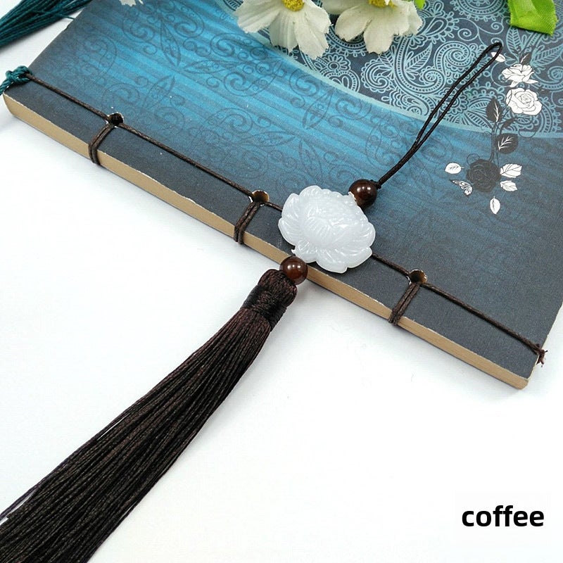 Generic Chinese Style Tassel Lotus Pendant Coffee 