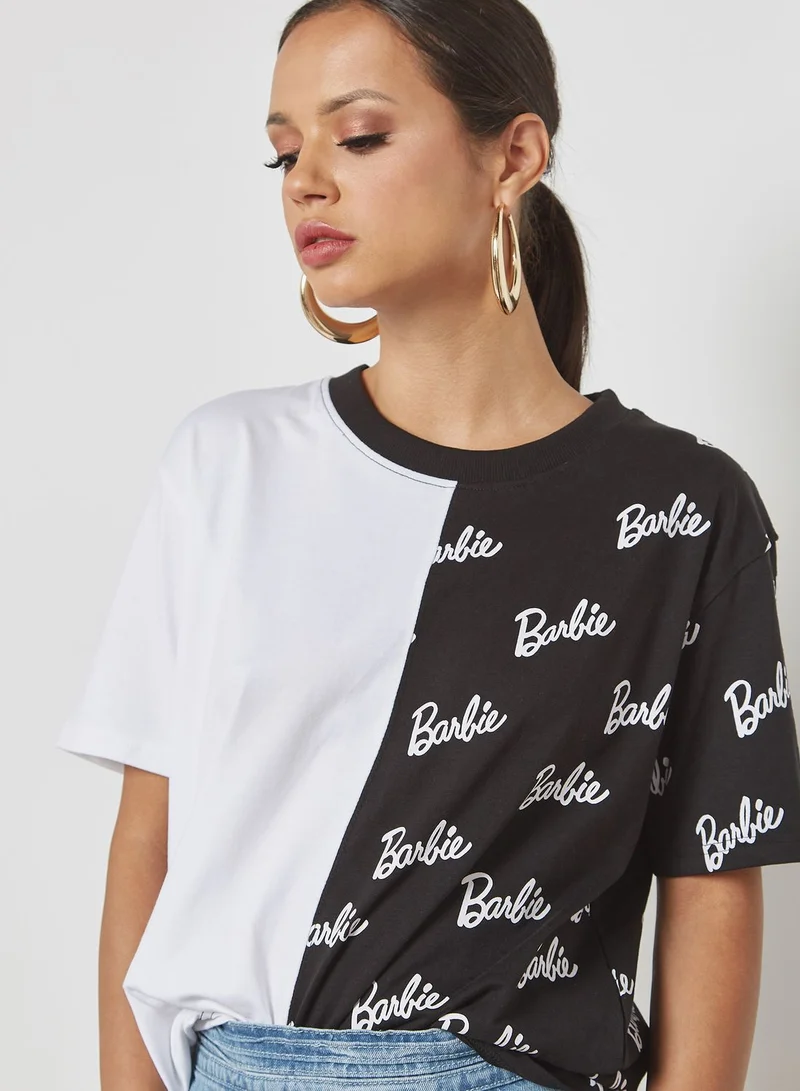Missguided Barbie x Repeat Print T-Shirt