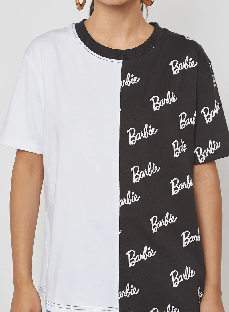 Missguided Barbie x Repeat Print T-Shirt