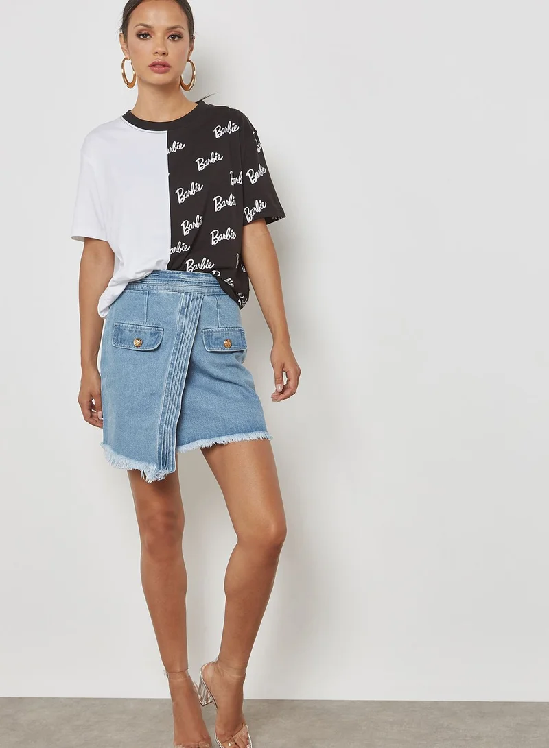 Missguided Barbie x Repeat Print T-Shirt