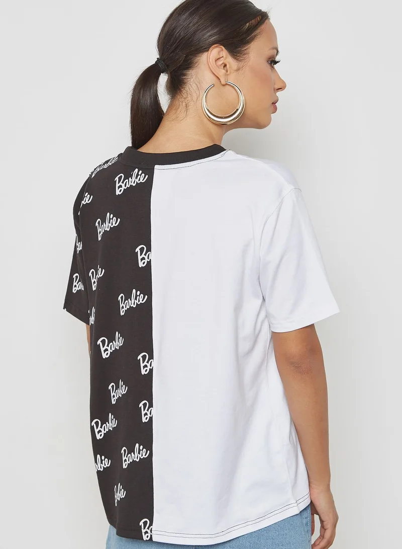 Missguided Barbie x Repeat Print T-Shirt
