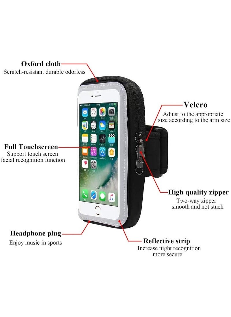 Generic - Running Armband Phone Holder for Running Full Touchscreen Phone Arm Bands for Running Sports Phone Holder with Adjustable Band for iPhone 13 Pro Max 12 11 Xs Xr 8 7 Galaxy S20 S10 S9 S8 - Image 1