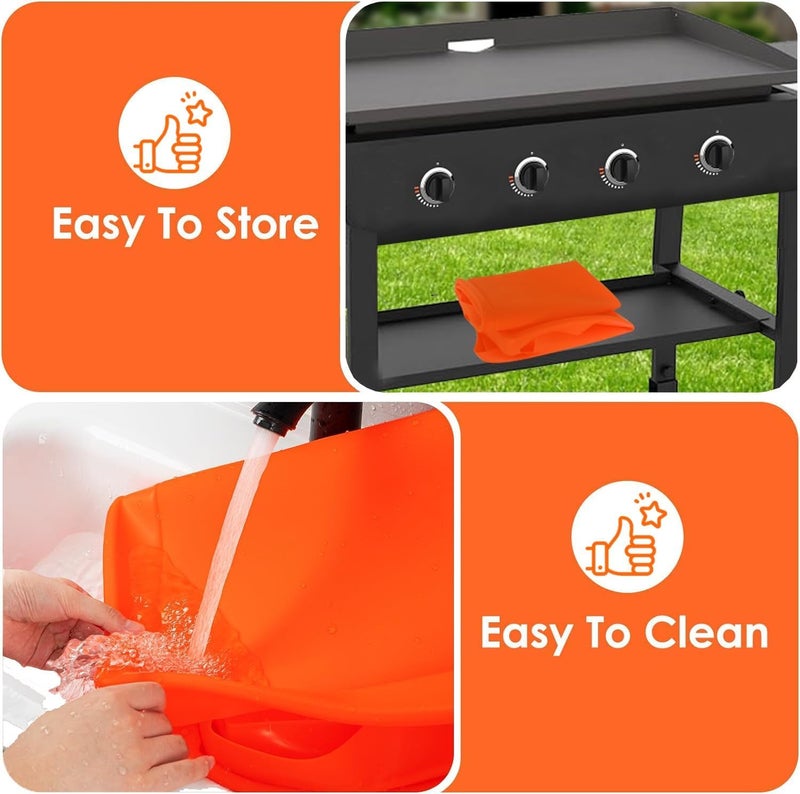 Cadyaw 36" Upgraded Extra-Thick Silicone Griddle Mat for Blackstone 36 Inch Grill, Full-Wrap High Lip, Anti-Slip Grip-Fit, Food-Grade Protection Grill Cover to Keep Dirt/Pest Off & Help Reduce Rust - Image 5