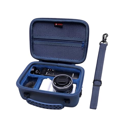 XANAD Hard Case for Sony Alpha ZV-E10 / ZV-1 / ZV-1F / ZV-E10 II/ZV-1 II Vlogging Camera with Vlogger Accessory Kit Tripod (GP-VPT2 BT) and Microphone - Carrying Storage Bag（Blue） - Image 1