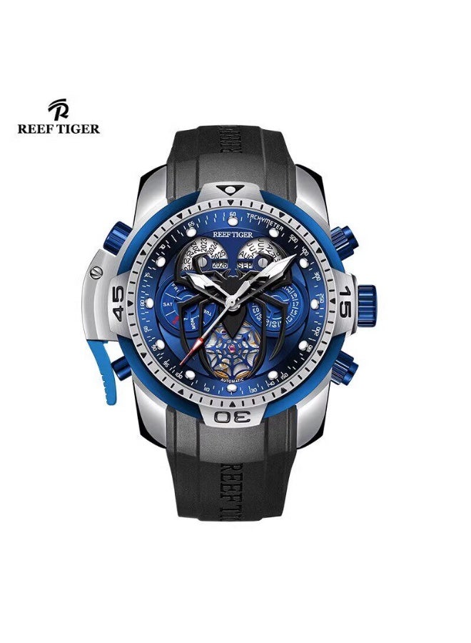 REEF TIGER high-end brand watch, fully automatic mechanical men's watch, fashionable waterproof night light large dial watch - Image 1