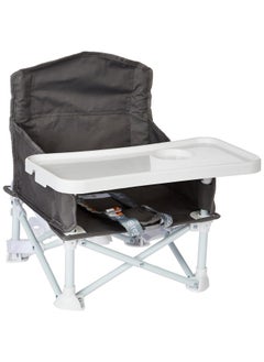 Regalo My Chair 2-in-1 Portable Travel Booster Seat & Activity Chair, Bonus Kit Includes, Oversized Removable Tray with Cup Holder, Gray