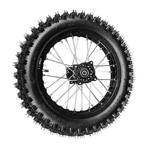 Togarhow 90/100 14" Rear Wheel Tire and Rim Inner Tube with 15mm Bearing Assembly Fit For 110-125cc Dirt Pit Bikes, (3.5-14) 1.85x14, Black (15MM) - Image 1