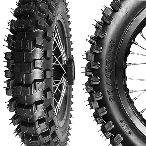 Togarhow 90/100 14" Rear Wheel Tire and Rim Inner Tube with 15mm Bearing Assembly Fit For 110-125cc Dirt Pit Bikes, (3.5-14) 1.85x14, Black (15MM) - Image 3