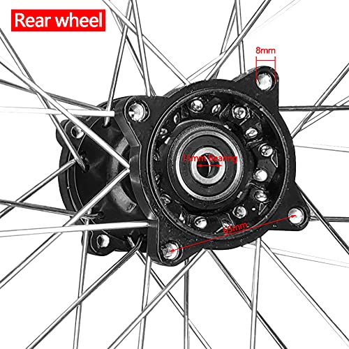 Togarhow 90/100 14" Rear Wheel Tire and Rim Inner Tube with 15mm Bearing Assembly Fit For 110-125cc Dirt Pit Bikes, (3.5-14) 1.85x14, Black (15MM) - Image 4