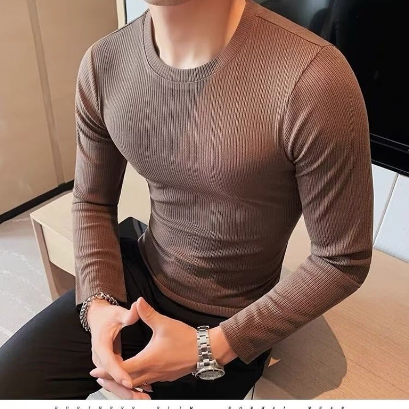 2023 Men'S Autumn Long-Sleeved T-Shirt Men'S Tight-Fit Korean-Style Elastic T-Shirt Slim-Fit Fashionable Base-Layer Shirt Men'S Top - Image 4