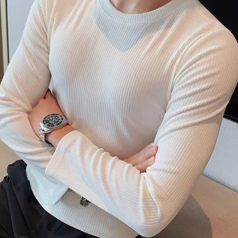 2023 Men'S Autumn Long-Sleeved T-Shirt Men'S Tight-Fit Korean-Style Elastic T-Shirt Slim-Fit Fashionable Base-Layer Shirt Men'S Top - Image 5
