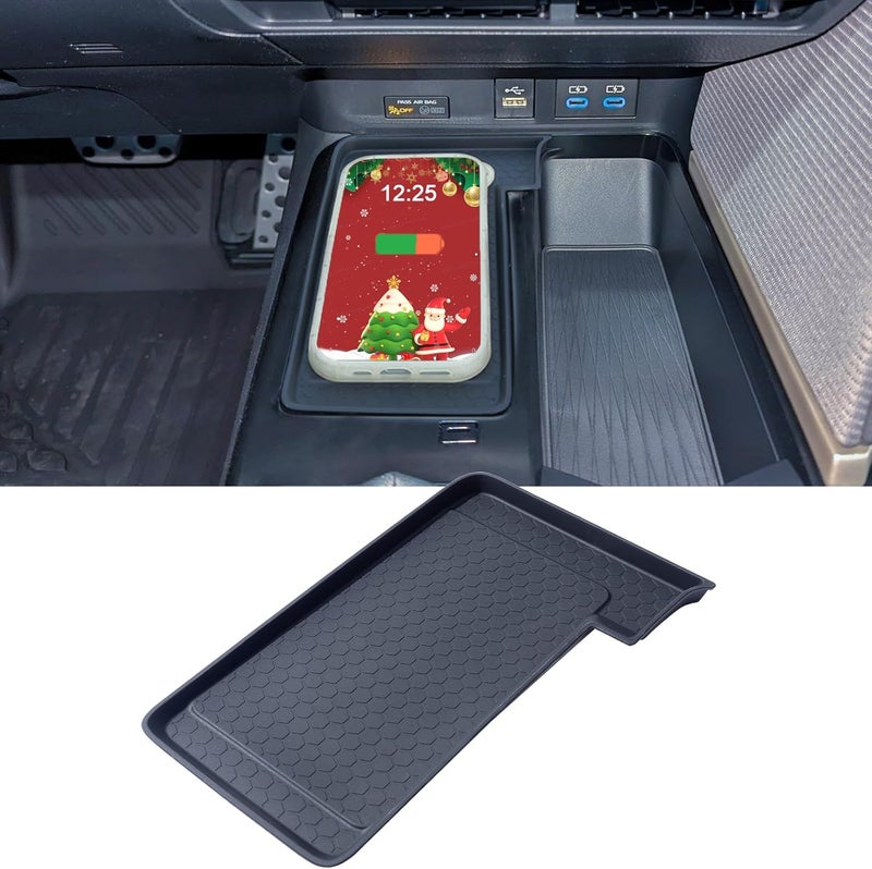 TOPINSTALL 2026 Wireless Charging Non-Slip Mat Compatible with 2025 2026 Toyota Camry, Black Silicone Protective Pad Center Console Liner for Camry Accessories Cross product combo compatible - Image 1