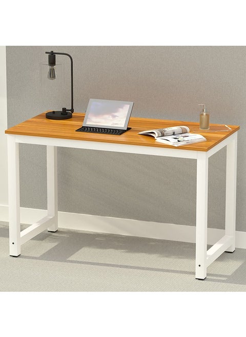 Mahmayi Stylish ZCD-25W Light Walnut Computer Desk with Adjustable Leg Pads, Sturdy Anti-Rust Steel Frames for Home, Office, Living Room, Workstation 120x60cm