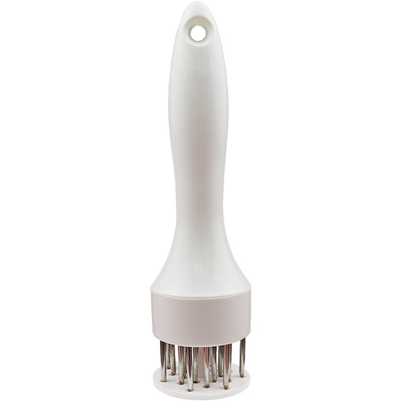 Kitchen Stainless Steel Steak Hammer Loose Meat Needle Household Meat Tenderizer Hole Breaking Tendon Hitting Meat Hammer Buckle Meat Insert Meat Needle White 16-pin (color box packaging) 