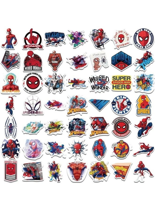 50pcs Cartoon Spider-Man Stickers for Kids,Vinyl Waterproof Princess Decal for Water Bottle Laptop Toy Sticker for DIY Decorate Bumper Phone Hard Hat Kids Teens Gifts (Spider) - Image 3