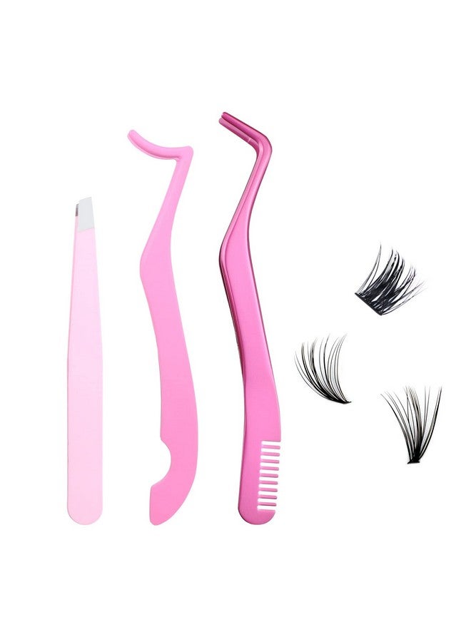 LAUBESS Lash Applicator Tool 3 Pcs Lash Cluster Applicator Tool Lash Tweezers For Eyelash Clusters False Eyelash Tool Applicator Eyelash Tweezers For Extensions Cluster Lash Tweezers Set - Image 2