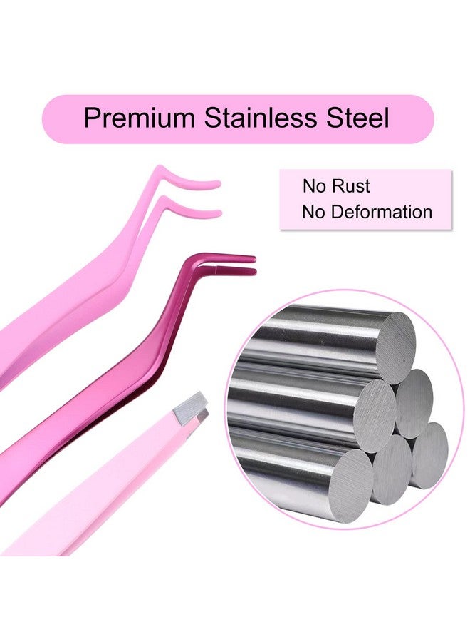LAUBESS Lash Applicator Tool 3 Pcs Lash Cluster Applicator Tool Lash Tweezers For Eyelash Clusters False Eyelash Tool Applicator Eyelash Tweezers For Extensions Cluster Lash Tweezers Set - Image 3