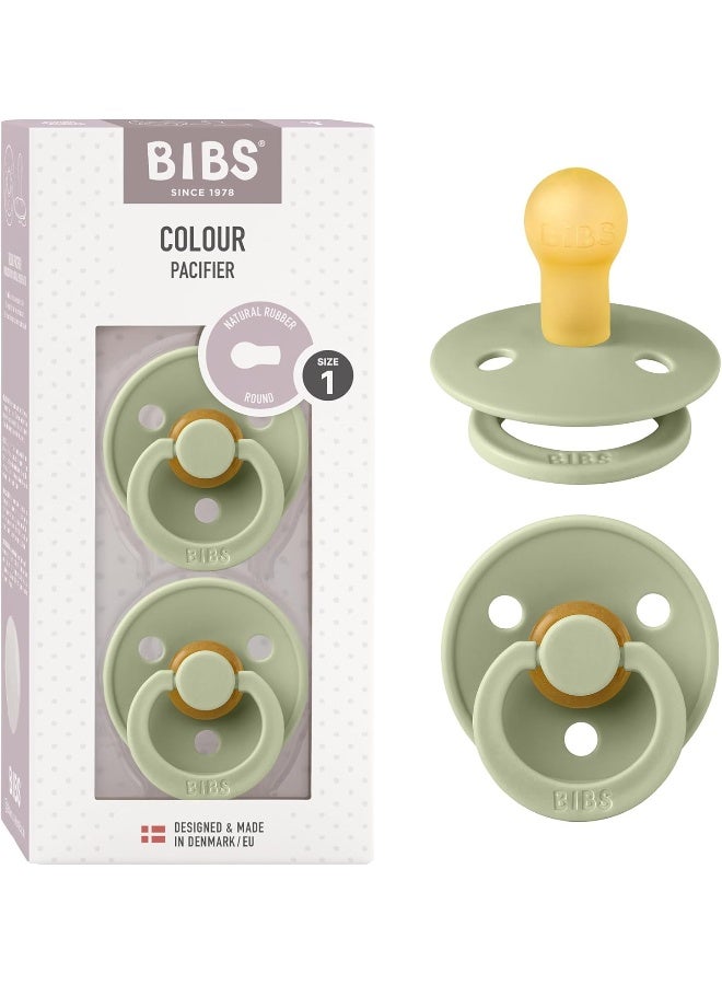 BIBS لهاية بيبس كولور للأطفال حجم 1 - للأطفال 0-6 أشهر (2 قطع) - عبوات توأمية - ساج - Image 1