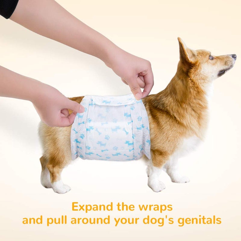 Dono Disposable Male Wraps Dog Diapers - Super Absorbent Diapers for Dogs and Cats (8p Large 25-32 63_80cm) - Image 2