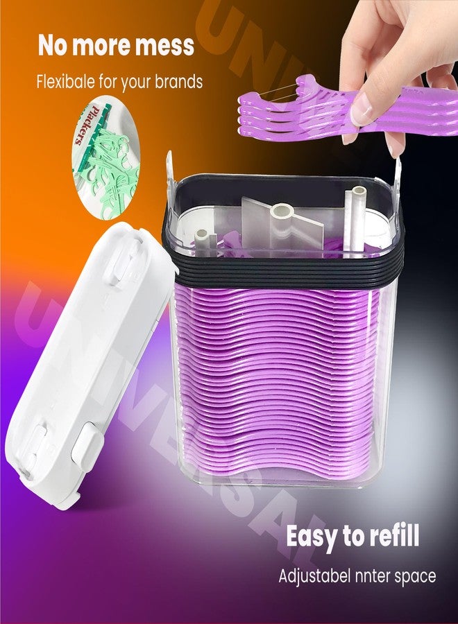 HIROJOY Empty Floss Pick Dispenser, Floss Pick Holder, Flosser Dispenser refillable for Plackers, Dental Pick Holder (2pcs - Image 4