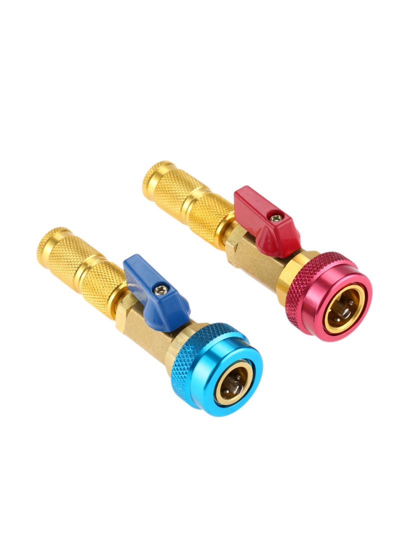 Aupoko R134A R12 Valve Core Quick Remover Installer, Air Conditioning Adjustable High Pressure (Red) and Low Pressure (Blue) Valve Core Tool, 2 Pack  - Image 1
