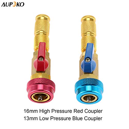 Aupoko R134A R12 Valve Core Quick Remover Installer, Air Conditioning Adjustable High Pressure (Red) and Low Pressure (Blue) Valve Core Tool, 2 Pack - Image 3