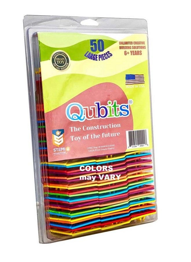 Qubits - Stem Construction Set 50 Pieces: An Open Play Engineering And Building Toy - Image 1