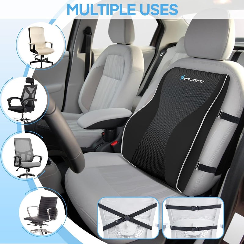 SUPA MODERN Lumbar Support Pillow for Office Chair - Memory Foam Back Cushion with Massage for Lower Back Pain Relief - Image 5