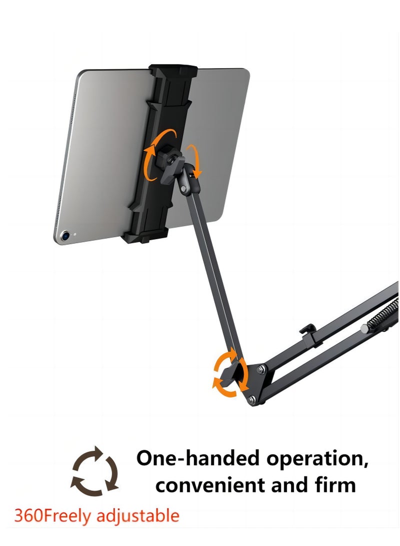 DUSALA Tablet Stand 360 Adjustable iPad Stand Lazy Phone Holder iPad Holder Hands Free Flexible Tablet Holder Compatible with iPhone 15 Pro/Pro Max iPad Pro Mini iPad all 4-12.9\" Phones and Tablets Black - Image 4