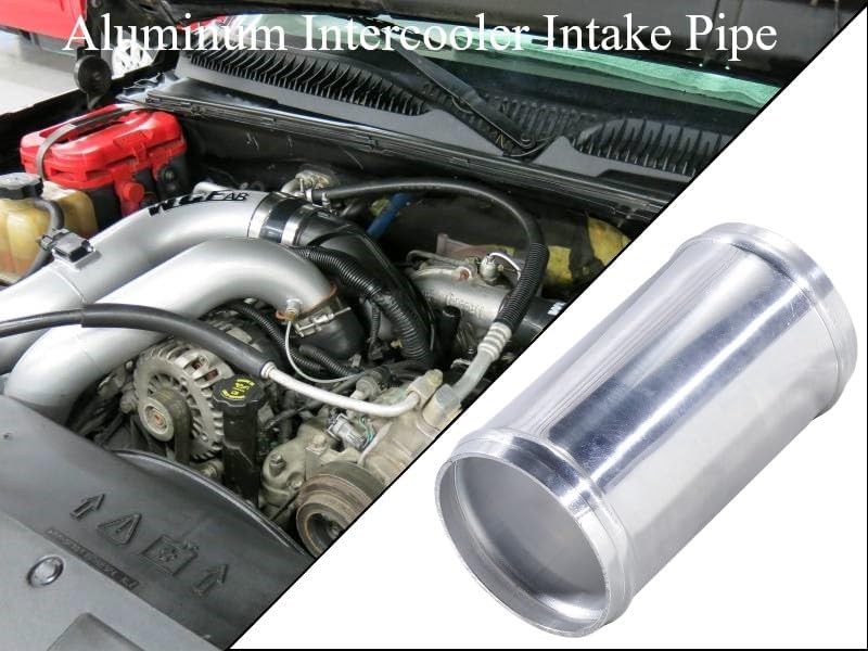 YSIL 2PCS Intercooler Pipe Air Intake Tube OD 3"(76mm) Length 4.72"(120mm) Straight Aluminum Universal Hose Joiner Pipe Connector with 4 Clamps - Image 4