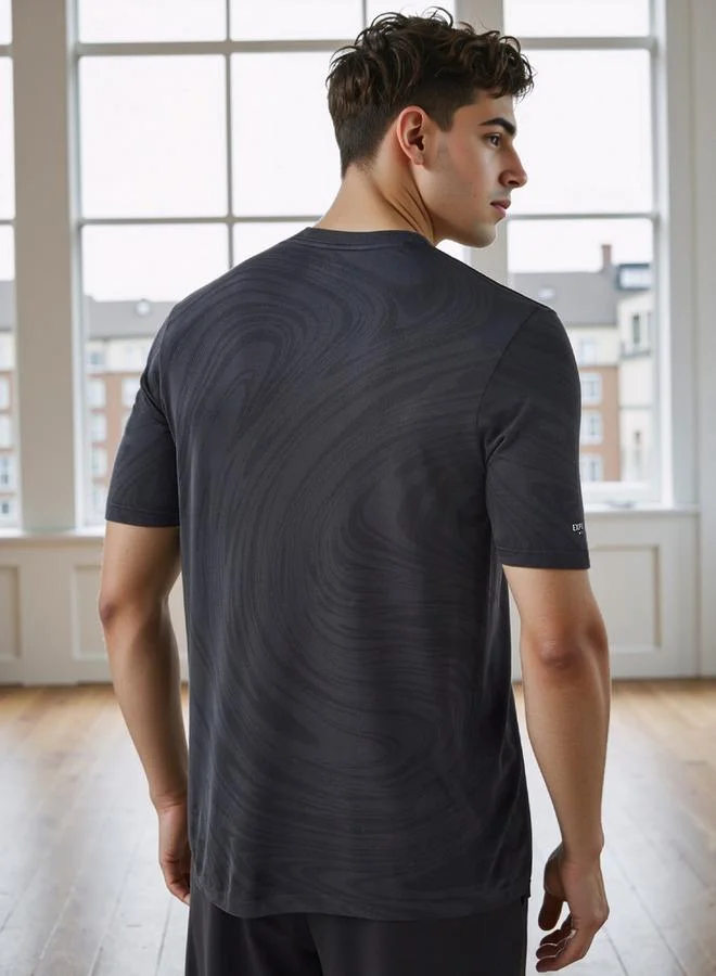 ADOT by Splash Jacquard Crew Neck T-shirt