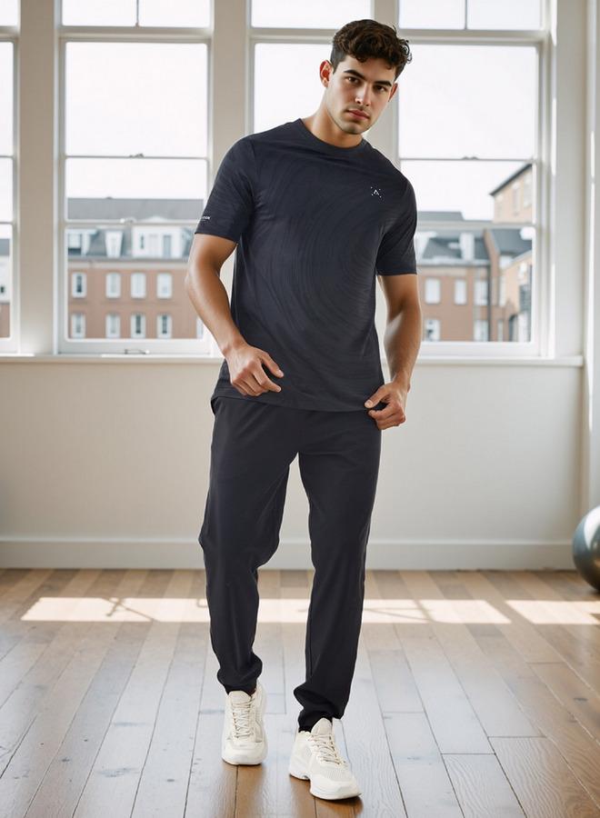 آكتف تيشيرت جاكار بياقة دائرية - Image 2