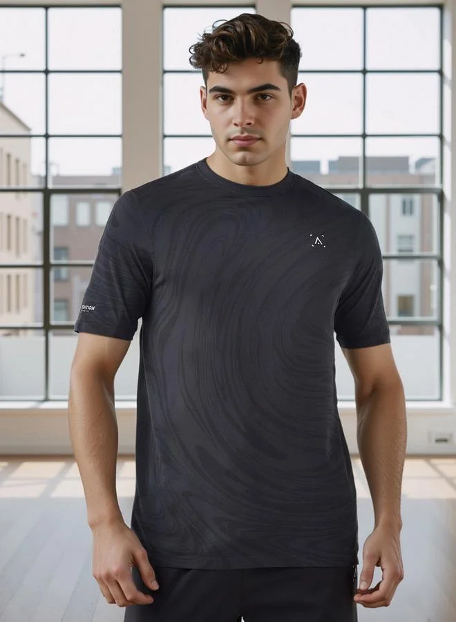 ADOT by Splash Jacquard Crew Neck T-shirt