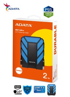 أداتا محرك الأقراص الصلبة الخارجي ADATA HD710P Pro المتين | معدل نقل سريع للبيانات | هارد 2 تيرابايت | أزرق  - Image 2