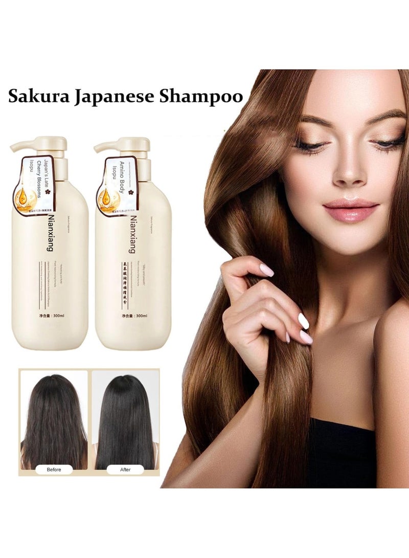 Sakura Japanese Shampoo, Shampoo Conditioner Japanese and shower gel，Prevent hair loss and repair dry and damaged hair, Thick and Smooth Hair, for All Hair Type - Image 3