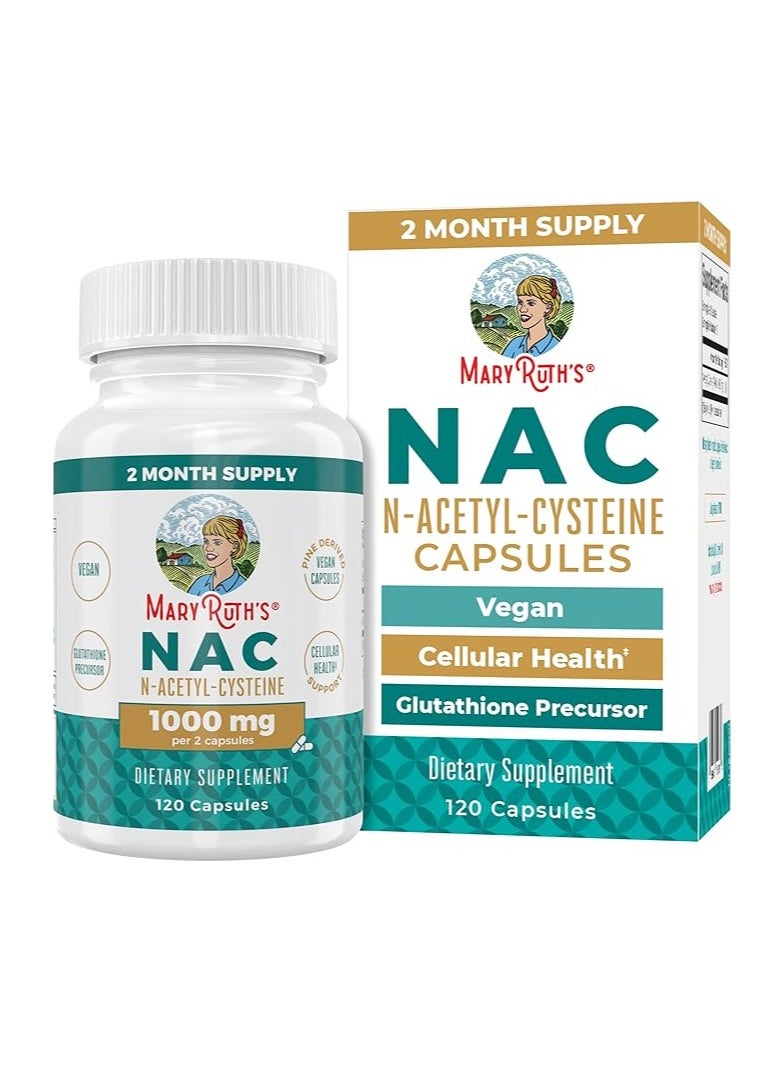 MaryRuth Organics - N-Acetyl Cysteine NAC 1000mg Per Serving 120 Capsules - Image 1
