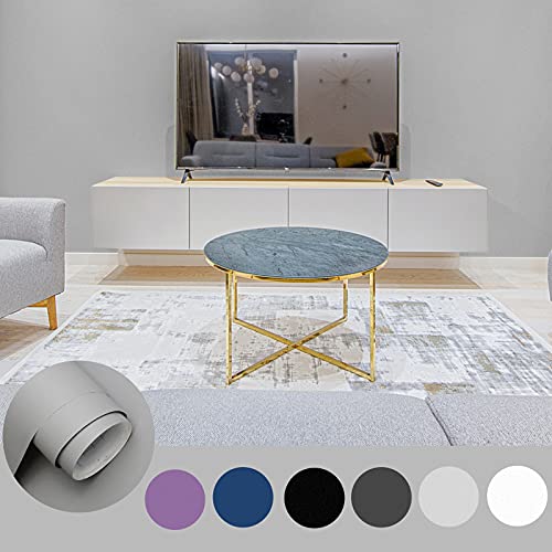 Homease Solid Light Gray Wallpaper 24 x 196 inch Thick Matte Light Gray Contact Paper Decorative Peel and Stick Wallpaper for Shelf Liner Cabinet Table Door Waterproof Vinyl Self Adhesive PVC Film - Image 2