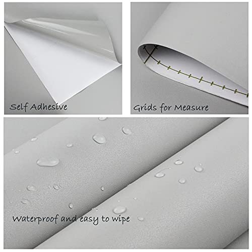 Homease Solid Light Gray Wallpaper 24 x 196 inch Thick Matte Light Gray Contact Paper Decorative Peel and Stick Wallpaper for Shelf Liner Cabinet Table Door Waterproof Vinyl Self Adhesive PVC Film - Image 3
