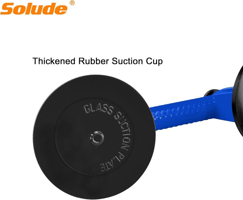 SOLUDE 2 Pack Heavy Duty Vacuum Handle Suction Cups - Aluminium Glass Holder for Lifting Large Windows/Tiles/Mirrors/Granite/Floor Gap Fixer & Windshield Removal Tool, Blue - Image 5