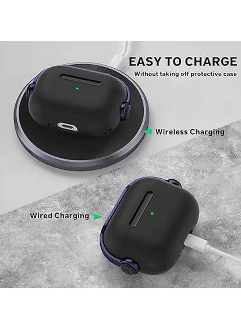 General Case for AirPods 4 (2024),Cute Anti-fall AirPods 4th Generation Case with Secure Lock & Finger Ring Keychain,Headphone Accessories Protective Cover for Women Men  - Image 3