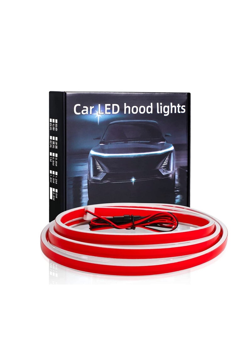 MUNTAQI 71-inch Car Hood Light Strip, Dynamic Car LED Strip Light, Exterior Flexible Daytime Running Light Strip For Car, Truck, SUV (White Light) - Image 1
