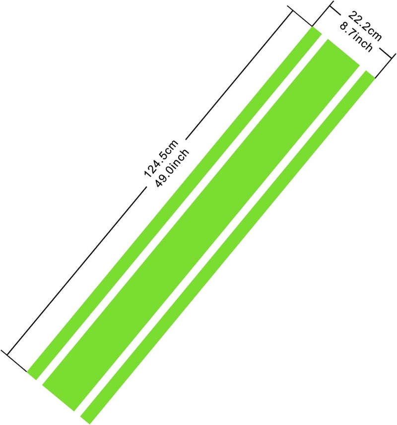 BPA Green Car Hood Stripe Sticker - Image 2