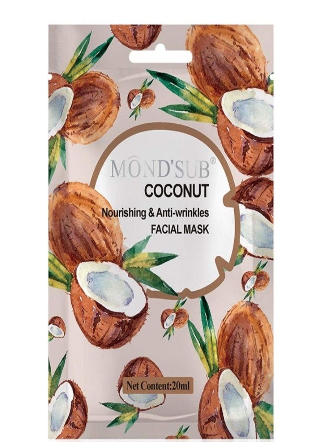 MOND'SUB Instant COCONUT FACIAL MASK Moisturizing, Tightening, rehydrating, brightening & smoothening FOR MEN AND WOMEN (Pack of 10) - Image 2