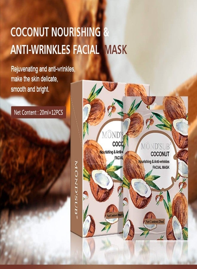 MOND'SUB Instant COCONUT FACIAL MASK Moisturizing, Tightening, rehydrating, brightening & smoothening FOR MEN AND WOMEN (Pack of 10) - Image 3