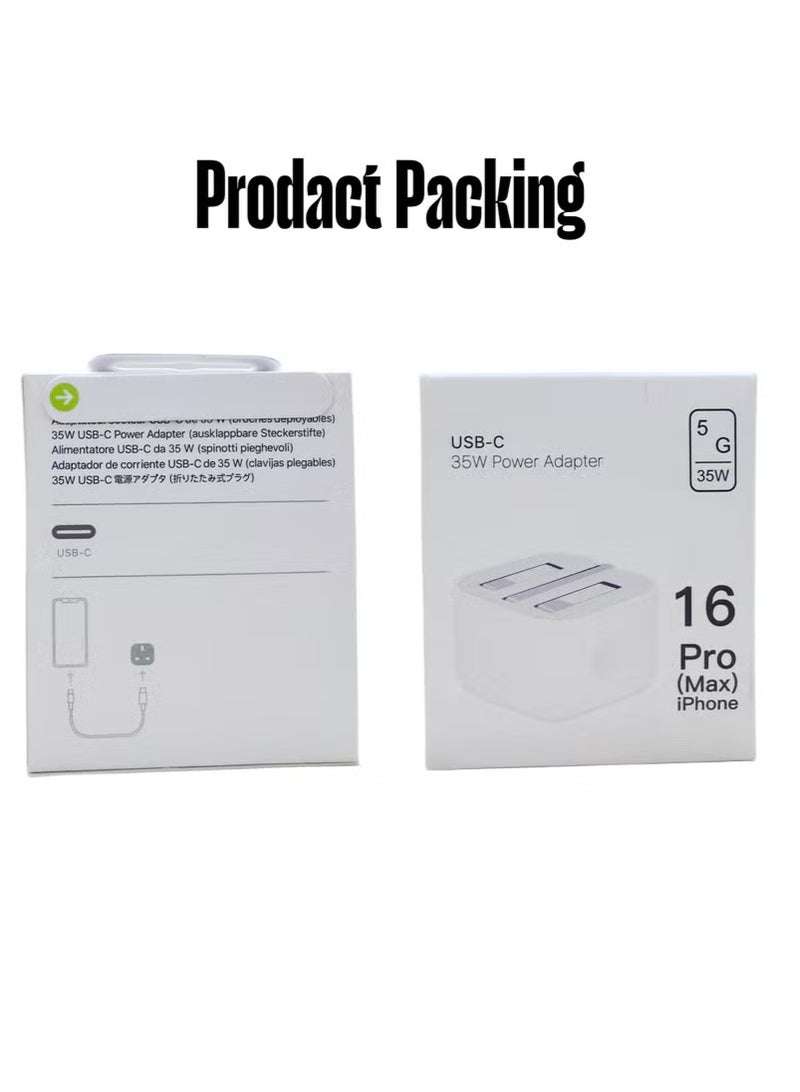 Genuine 35W USB Type C PD UK Power Adapter Plug For iPhone 15/17/16 pro/max, for Samsung for Andriod fast charger  - Image 2
