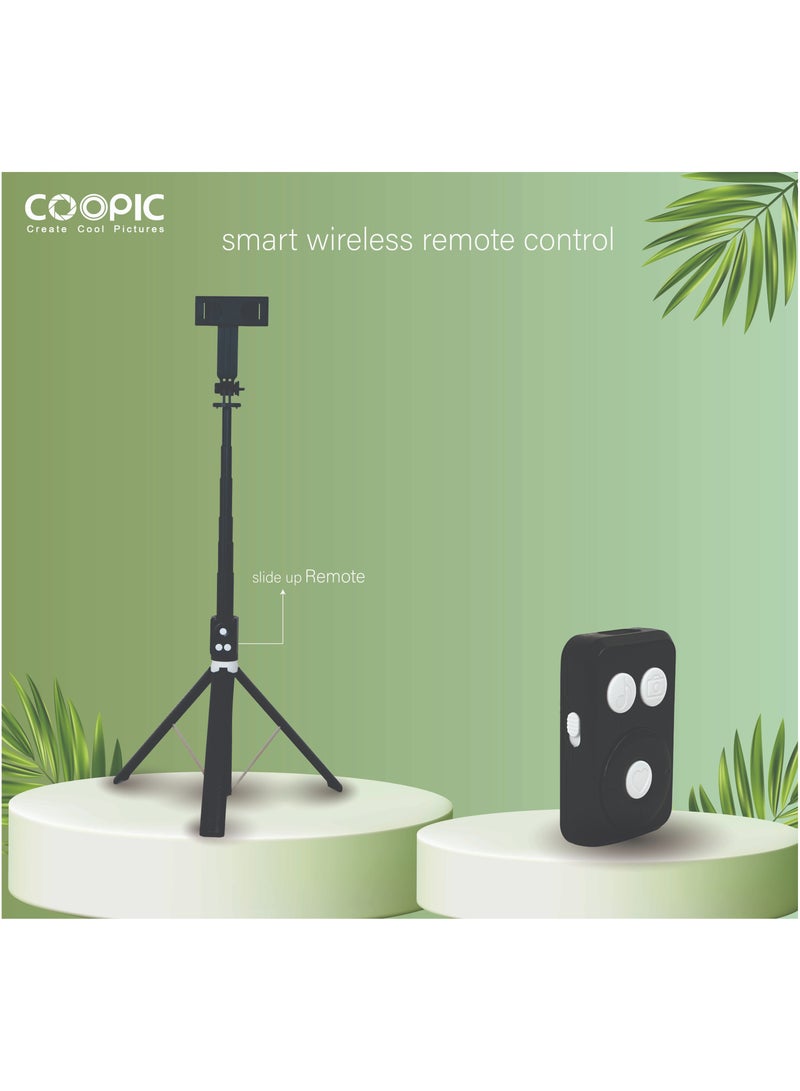 COOPIC T12(Black) 175cm Versatile Selfie Stick tripod with 360° Rotation mobile holder and rechargeable Bluetooth system Capture Smooth, Steady Shots in Any Situation - Image 5
